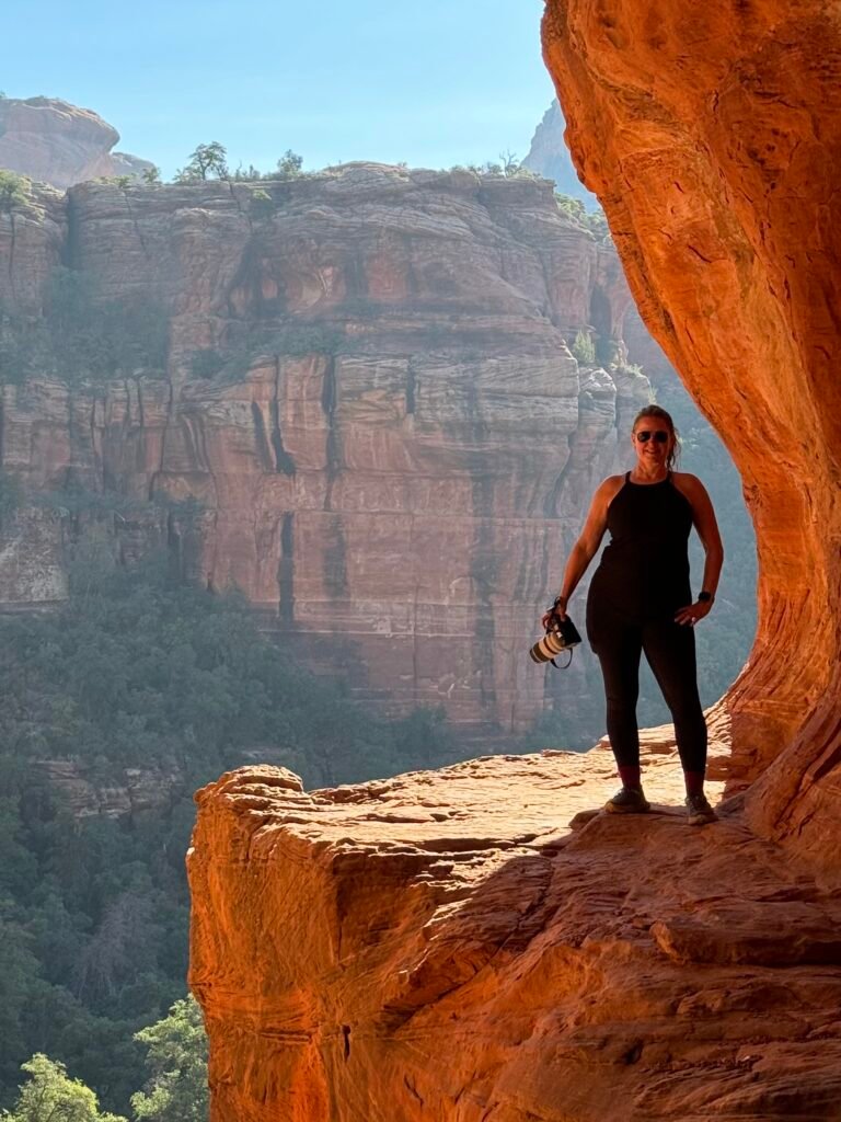 Photography Instructor Jennifer Gonzalez in Sedona with her camera